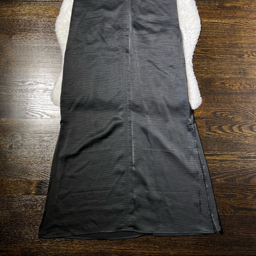 NWT DKNY Black V Neck Maxi Dress with Cargo Pocket Size XXS - Picture 9 of 14